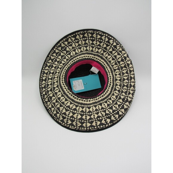 Shiraleah Chicago Contessa Sun Hat Womens Black Geometric Print Beach Vacation - Picture 8 of 13